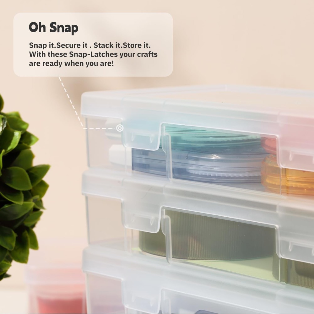 novelinks Stackable Plastic Clear Storage Box Small, 18 Pack Small -Clear