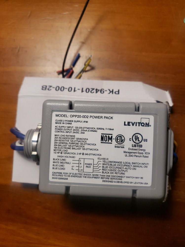 Leviton Occupancy Sensor OPP20-D2 Power Pack NEW