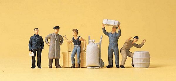 Preiser 14147 HO Scale Loading Dock Workers pkg(5)