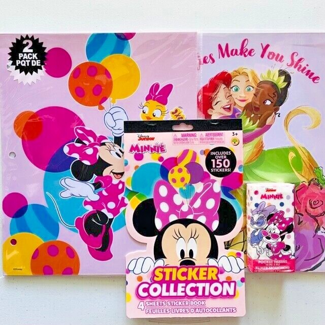 MINNIE MOUSE /DISNEY PRINCESS FOLDER/STICKER BUNDLE