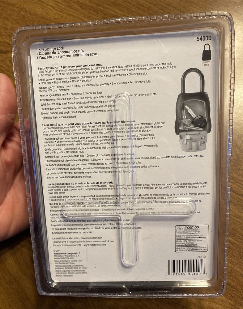 NOS Master Lock 5400D Select Access Combination Safe Spare Keys Storage 2007 B4