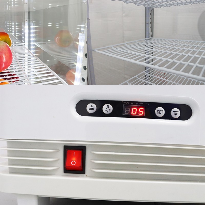 Open Box! 110V Vertical Glass Refrigerated Cake Display Cabinet Defogging Type
