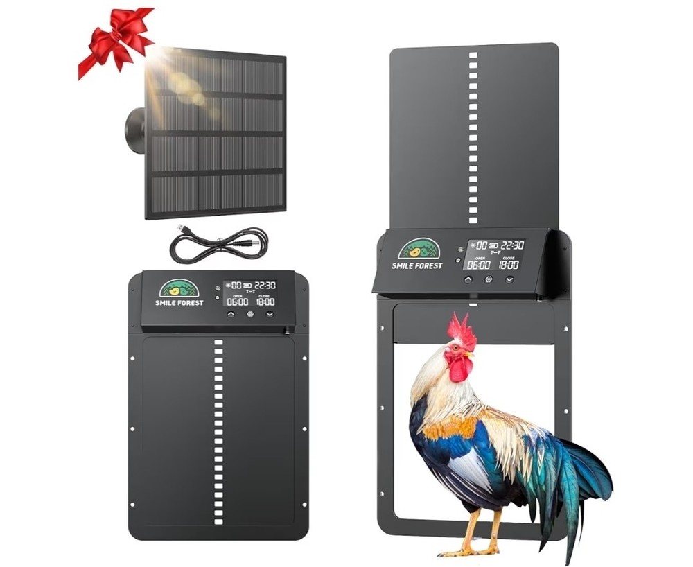 Automatic Chicken Coop Door with Light Sensor & Timer Control - Multi-Mode...