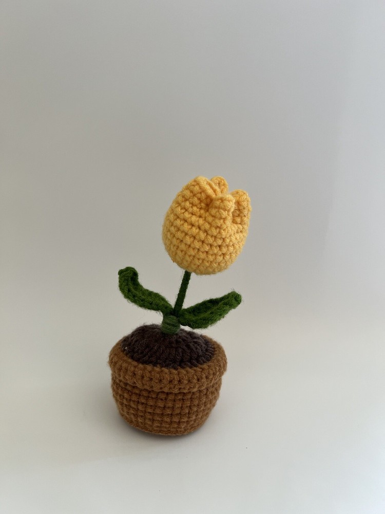Fluffy Crochet Flowers Small Pots