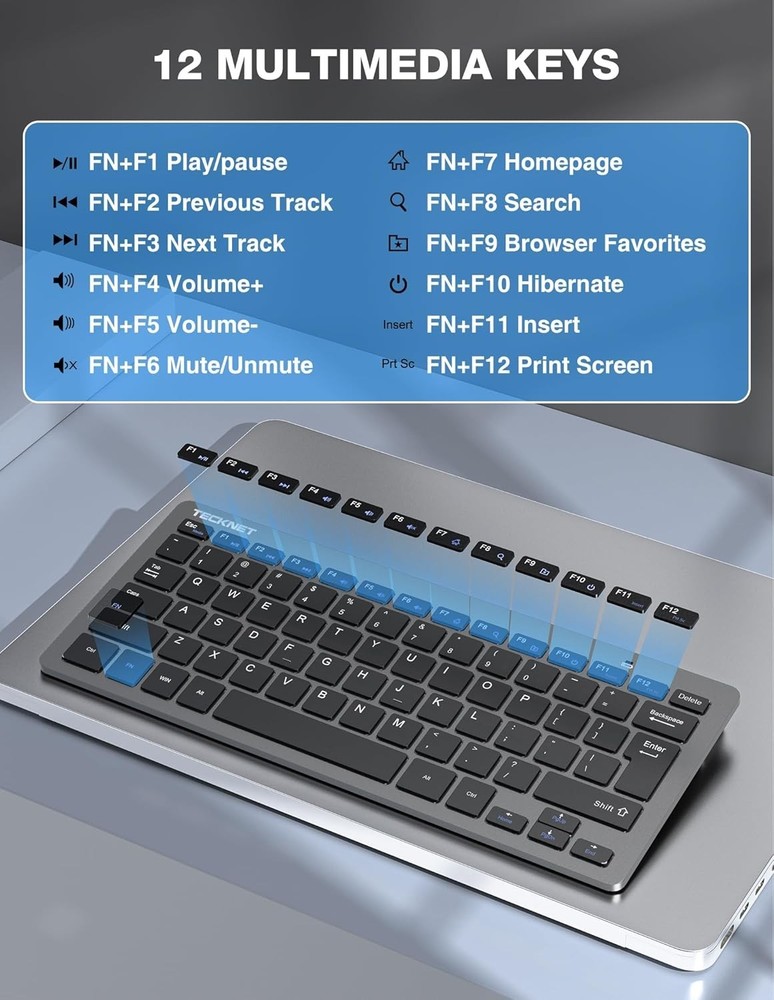 Wireless Keyboard and Mouse Combo, Mini Cordless Computer Keyboard and Mouse ...