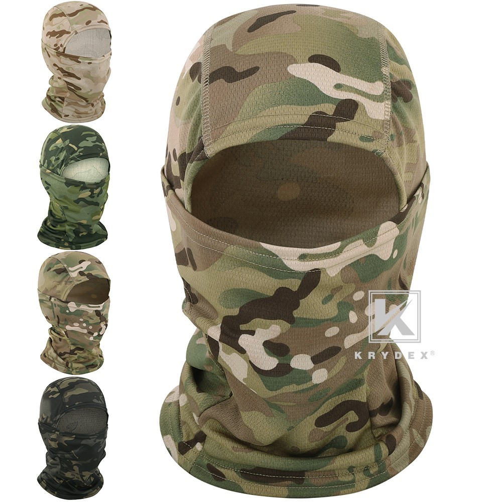 KRYDEX Tactical Face Mask Balaclava Full Head Neck Wrap Quick Dry Camouflage MC