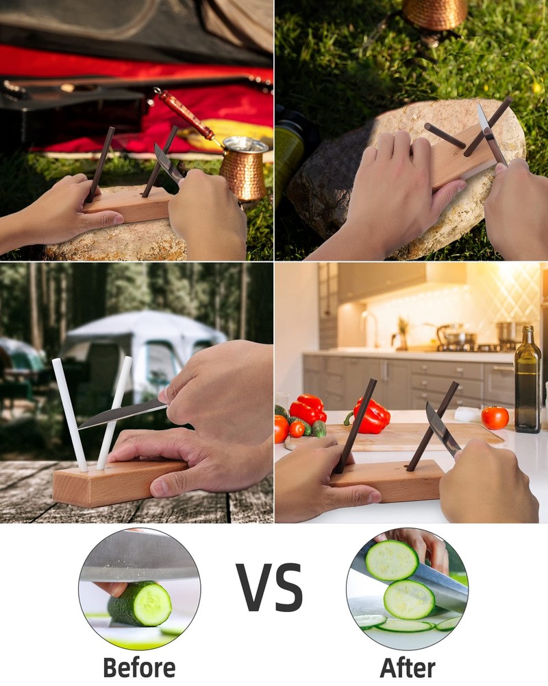 4-Rod Turn Box, Ceramic Sharpener Rod from Kitchen Sharpening Tool, Portable ...