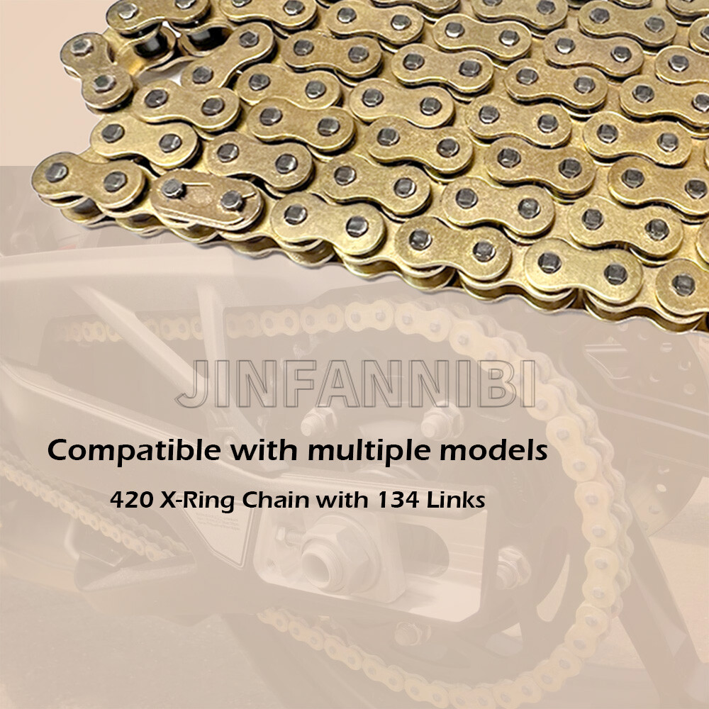 Gold 420 X-Ring Chain 134 Links With Connecting Master Link for Motorcycle
