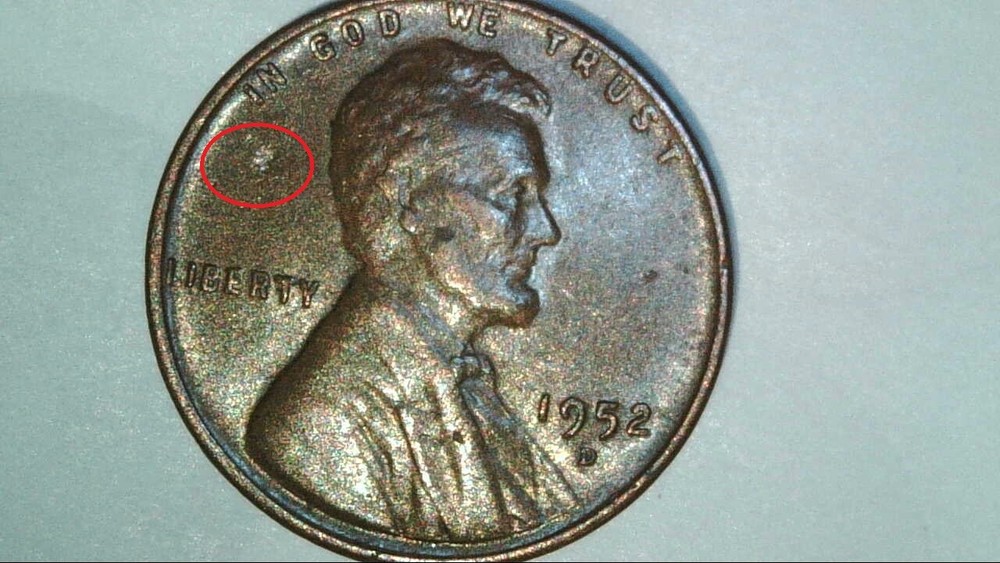 1952 D Lincoln cent strike thru error