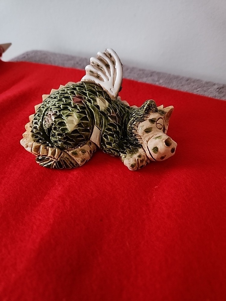 Small Sleeping Dragon Statue Hand Made Signed M. B. C.