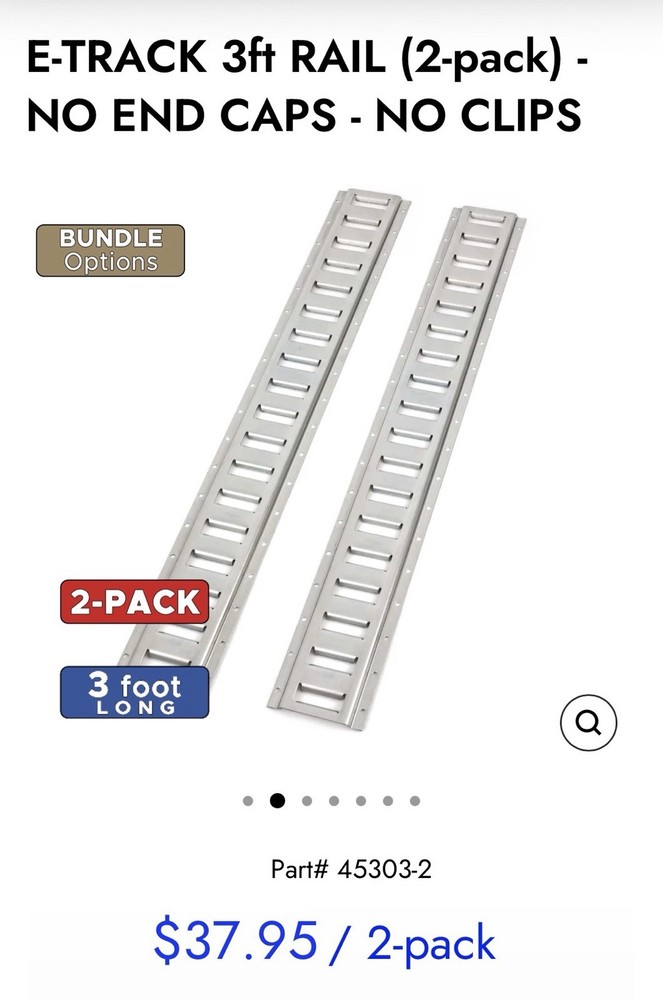 Powertye E Track 3 Ft 2 Pack