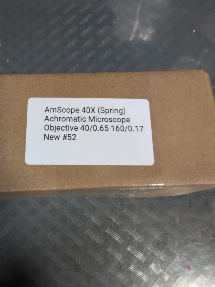 AmScope 40X (Spring) Achromatic Microscope Objective 40/0.65 160/0.17 New #52