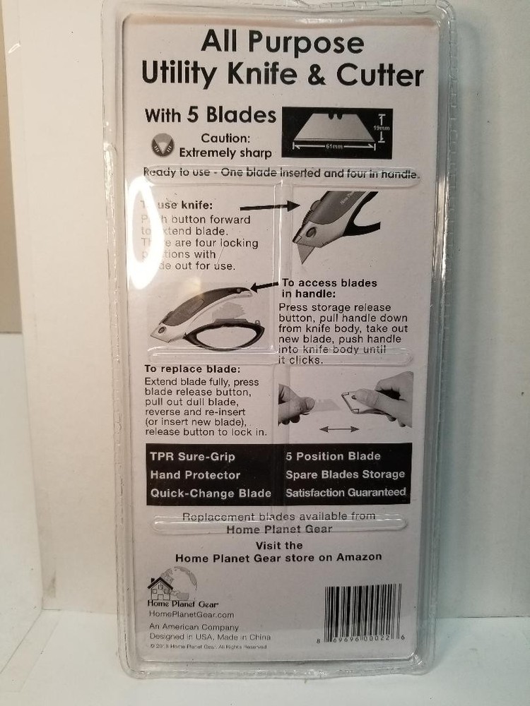 Box Cutter Utility Knife - Retractable - Multi-Position Blade, Locking - NEW