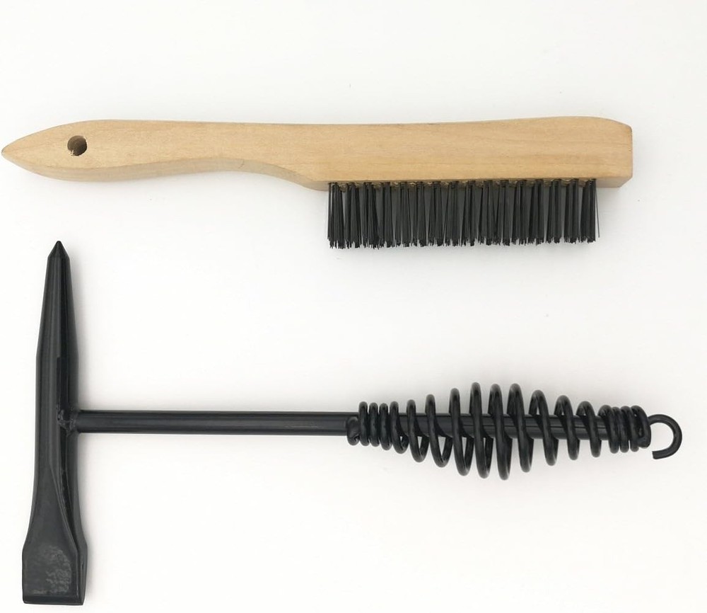 Welding Chipping Hammer with Coil Spring Handle,10.5",Cone and Vertical Chisel,V