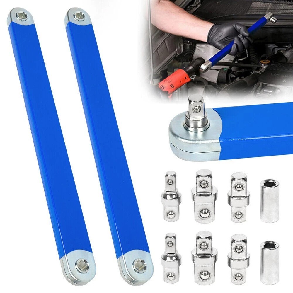 2 Pack Upgraded Offset Extension Wrench Set Ratchet Spanner Wrench with Extender