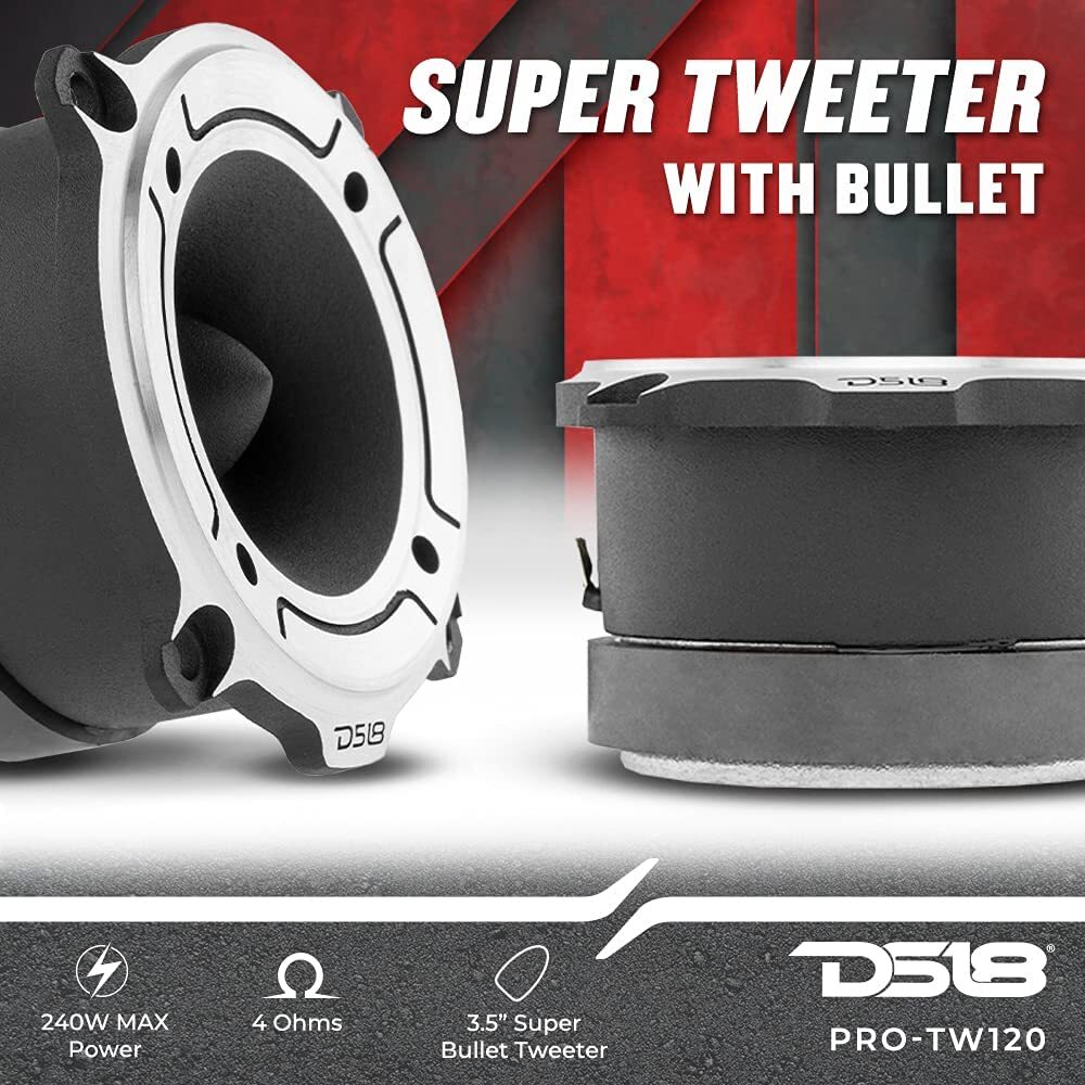 DS18 PRO-TW120 PAIR OF 1" PRO ALUMINUM SUPER BULLET TWEETER VC 240 WATTS