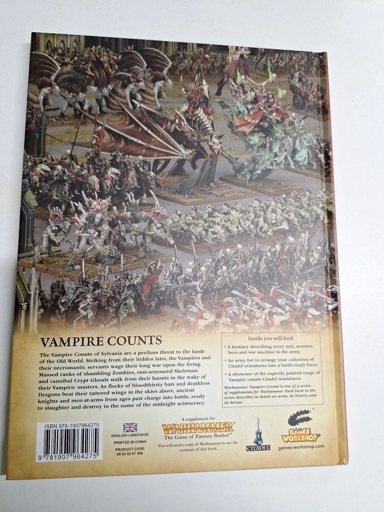 Warhammer Armies Vampire Counts Army Book Codex List 8th Edition WFB OOP Rules