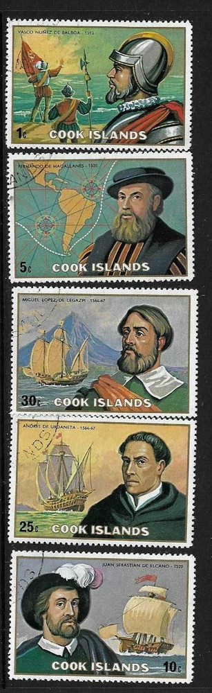 Cook Islands SC # 422-426 Explorers . USED