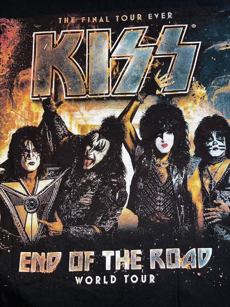 KISS ‘The Final Tour Ever…End Of The Road World Tour’ Concert Shirt XL Black New
