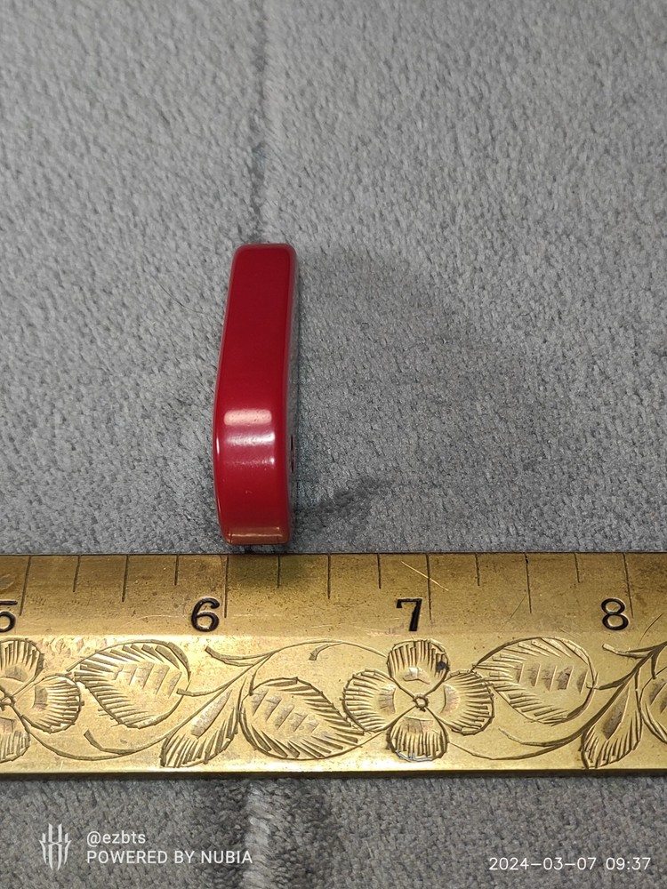 Bakelite Catalin Pinball Flipper Bat Cherry Red Nice One piece VHTF