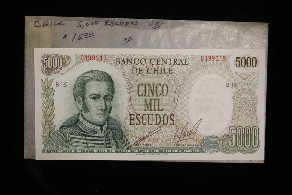 1967-75 Chile Uncirculated 5,000 Escudos