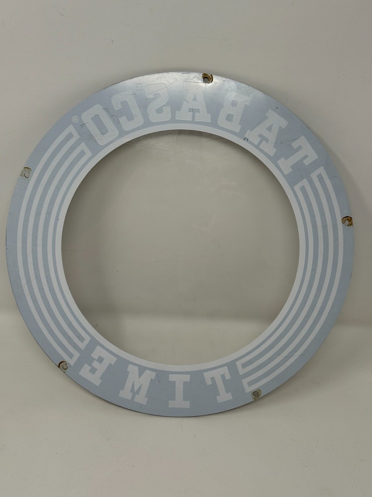 Tabasco Time 1987 Illuminated Wall Clock Clock Face Cover REPLACEMENT PART