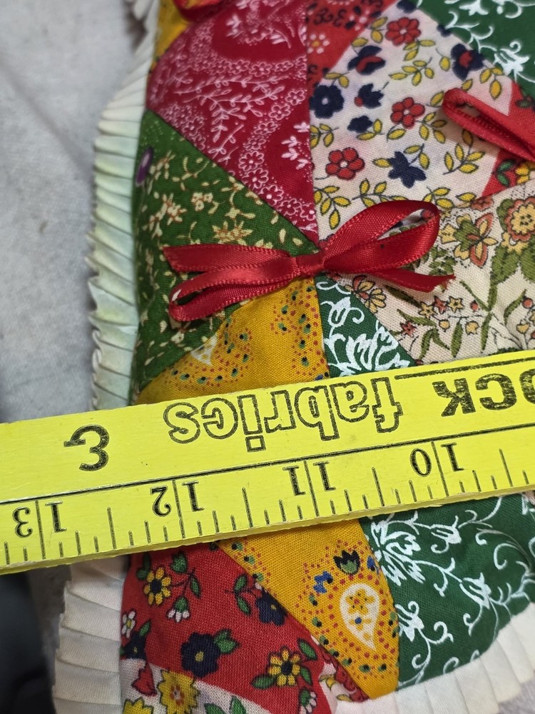 Quilted Christmas Tree Patchwork Wall Hanging Handmade Decor Retro Vintage 27"