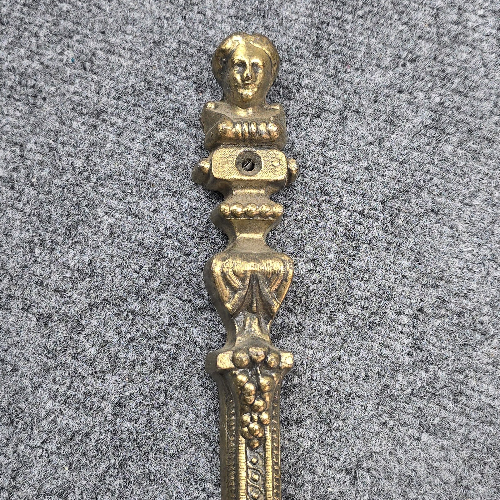 Antique Furniture Legs Ornate Brass Set Of 3 Claw Feet Figural Faces 29”