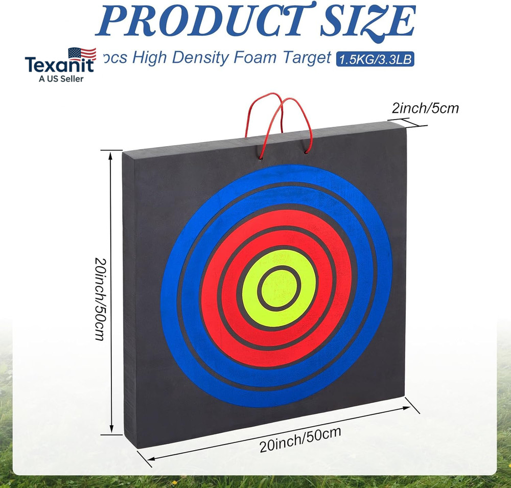 20" Foam Archery Target Block High-Density EVA Foam Target for Backyard Archery
