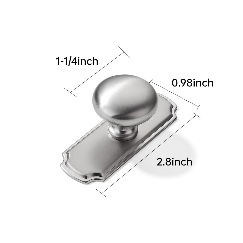 10 PCS 11/4 Inch Backplate For Cabinet Knobs Brushed Satin Nickel Hardware