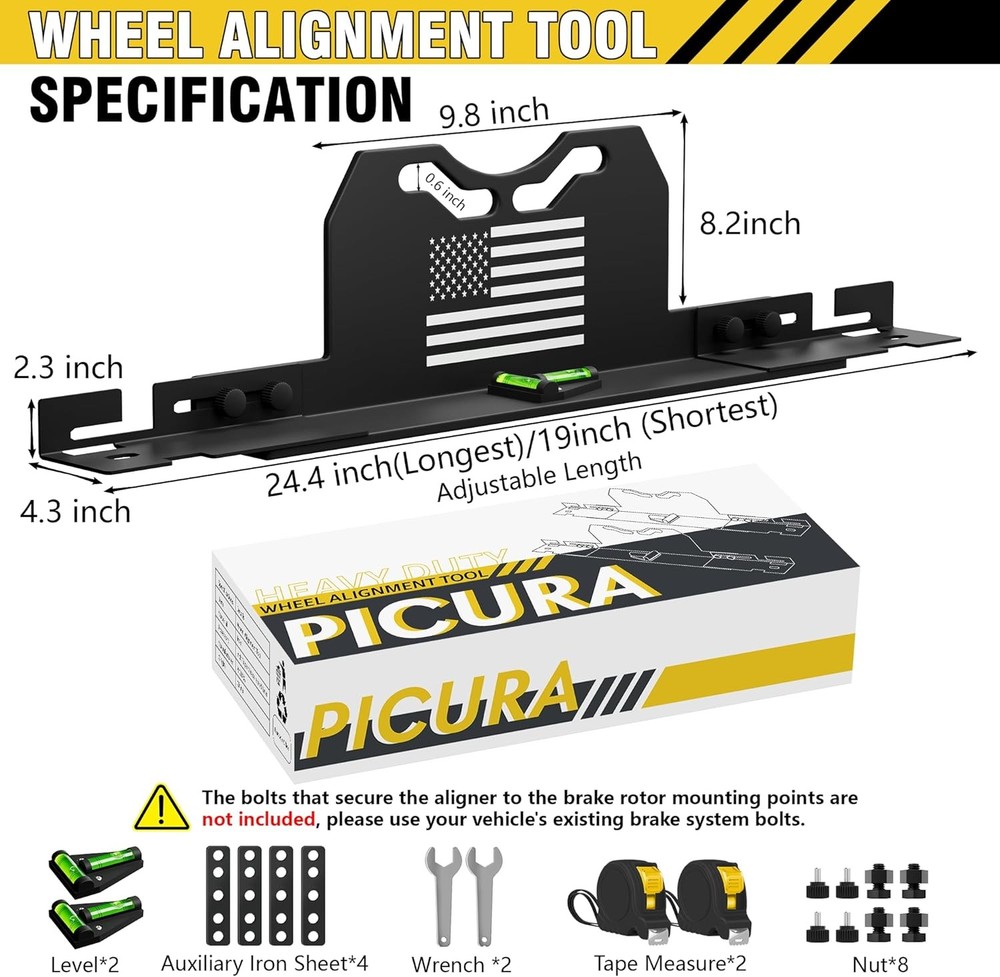 2026 Upgraded Wheel Alignment Tool, 2 PCS Toe Alignment Tool Plates Without R...