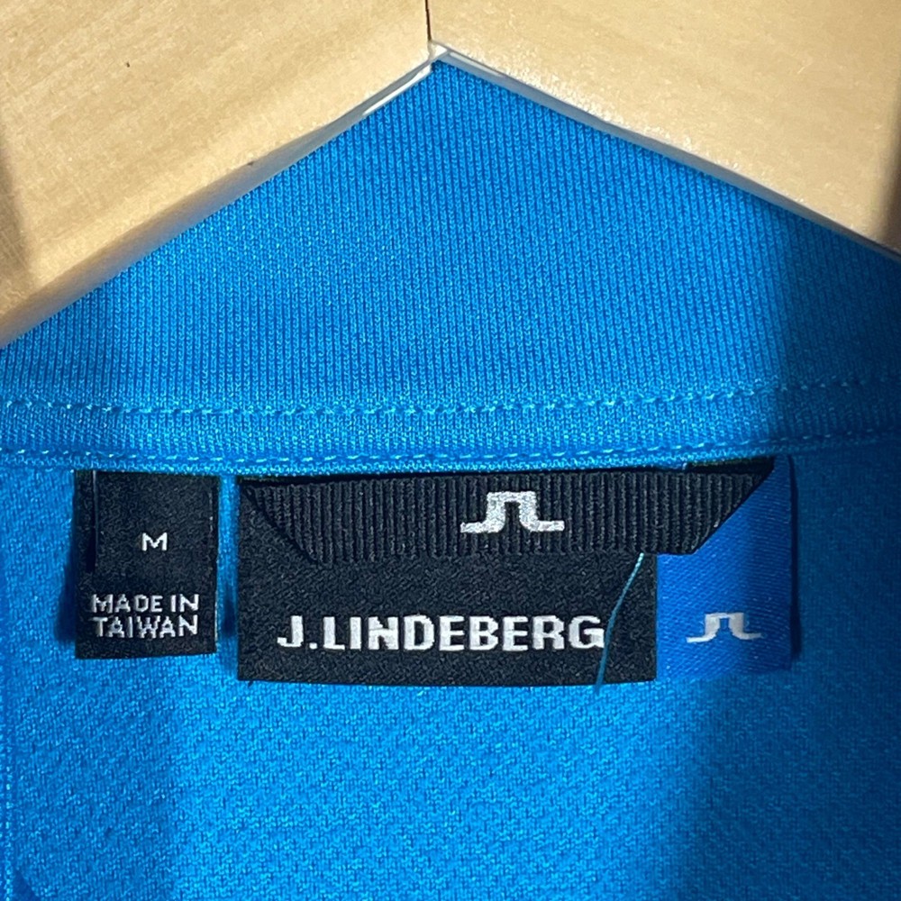 J.Lindeberg Mens Fox-TX Mid 1/4 Zip Golf Pullover Blue Medium SMJS01378