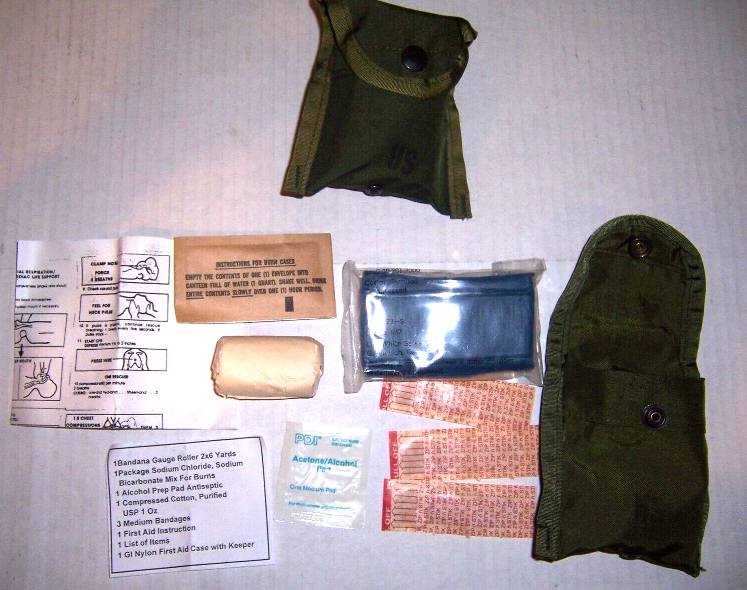 Four New complete Nylon First aid kit US military genuine GI surplus small