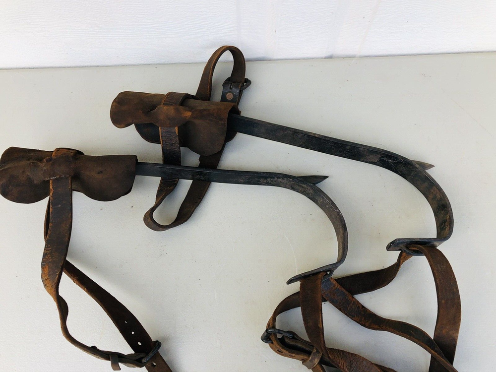 Vintage LINEMAN POLE/TREE CLIMBING SPIKES & PADS