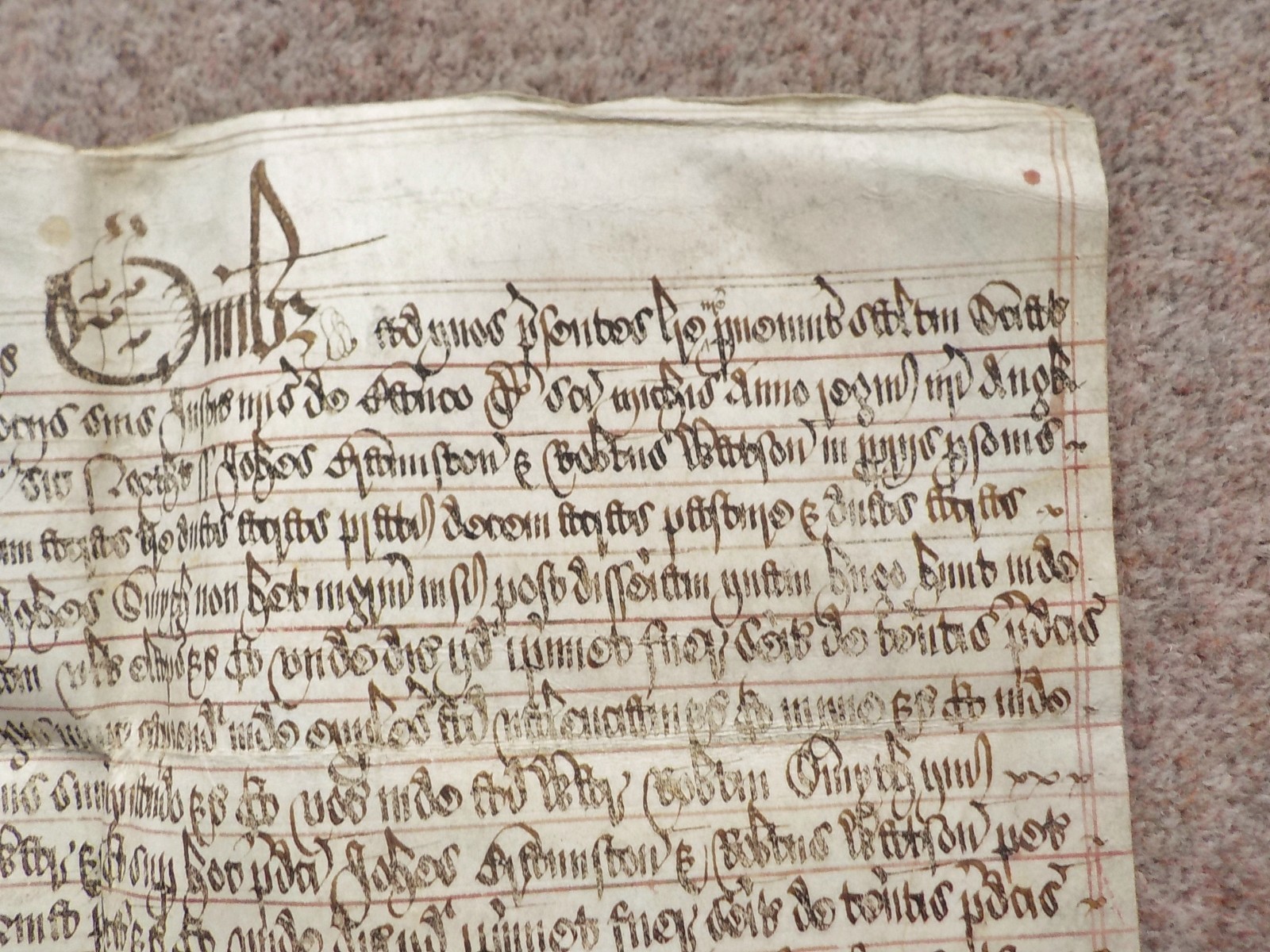 1621 Latin Vellum Deed Document ornate Calligraphy reign of King James 1st