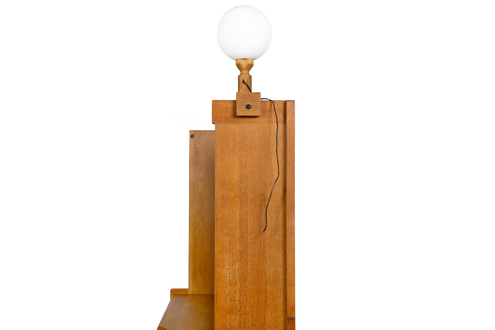 French Modernist Oak Bar Cabinet Bookshelf by Guillerme and Chambron