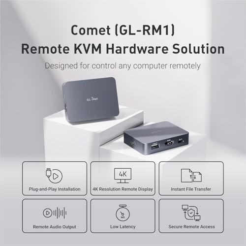 Comet (GL-RM1) Remote KVM Control Over Internet, 4K@30Fps, Tailscale Support