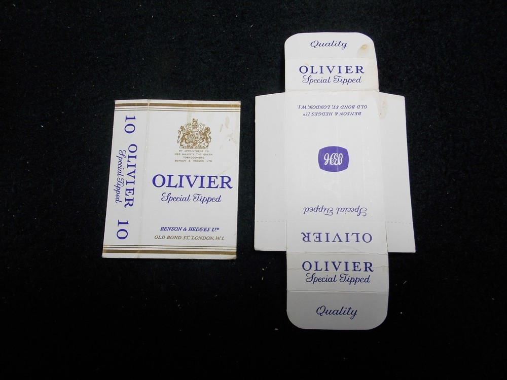 Vintage Benson & Hedges Olivier Empty Cigarette Packet Box