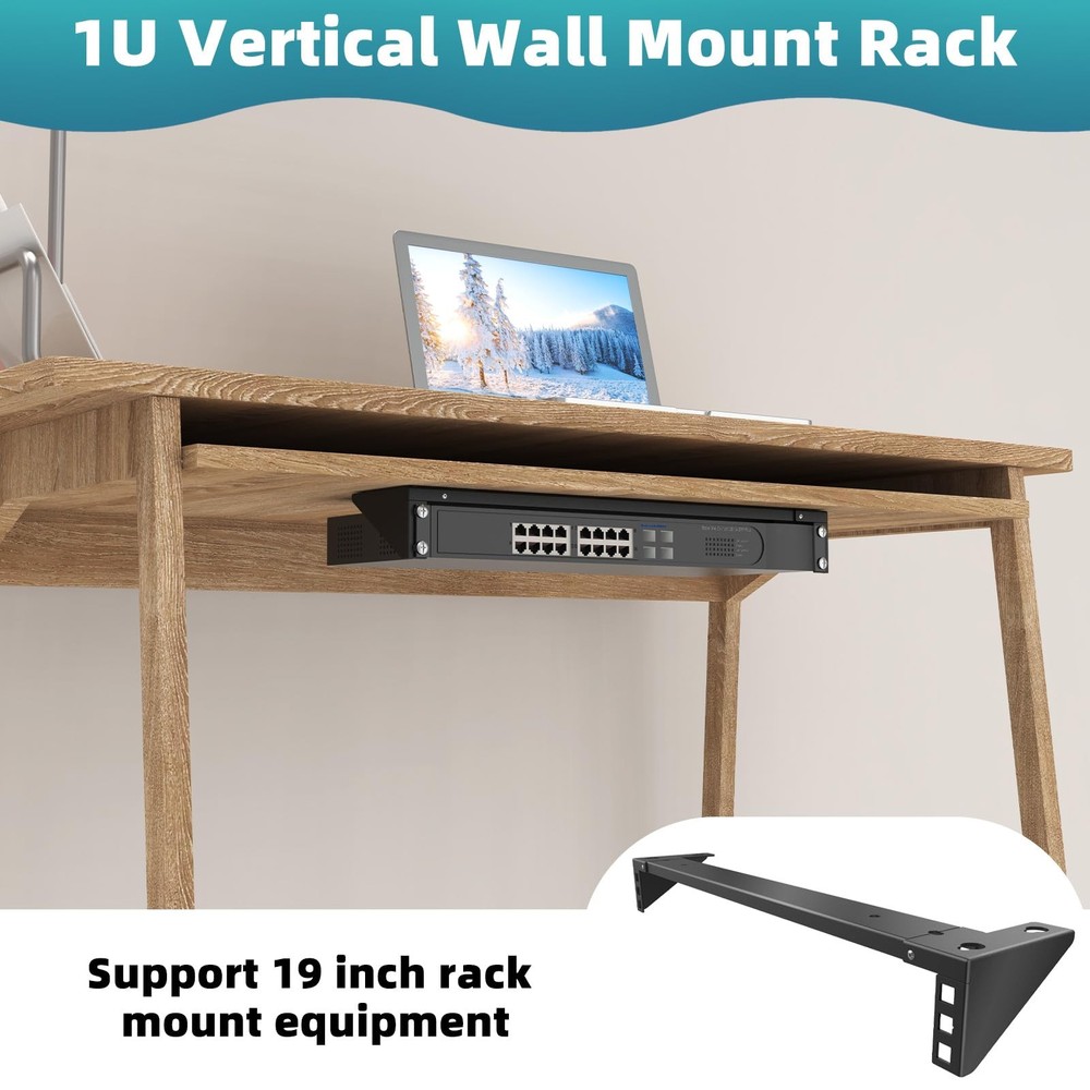 1U Vertical Wall Mount Rack Steel Foldable Vertical Patch Panel Mounting Brac...