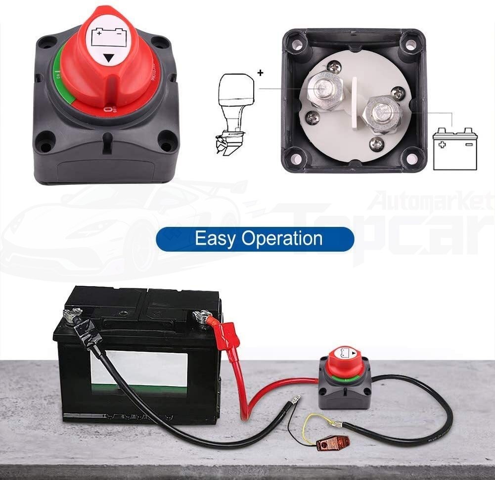 12V Battery Disconnect Rotary Switch Cut On/Off Set for Car RV SUV Marine Boat