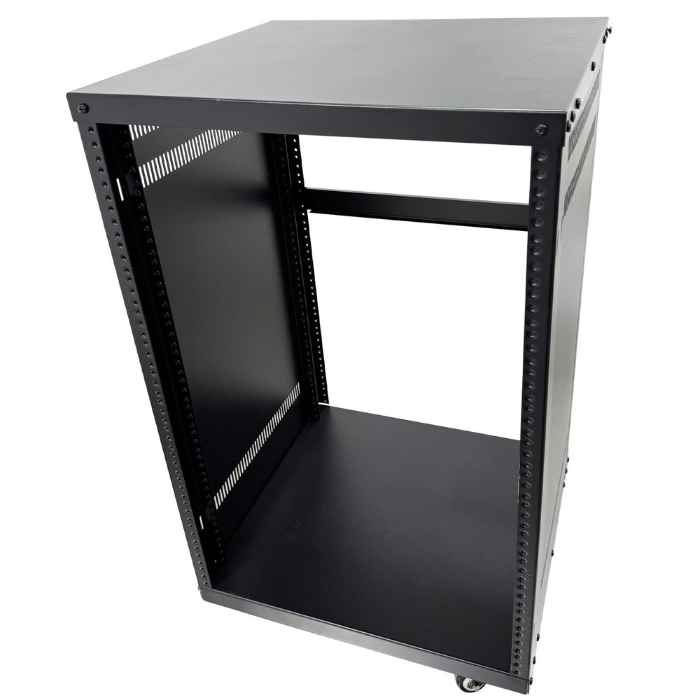12U Open Frame Server Rack with 4 Casters Mobile Under-Desk Server Stand
