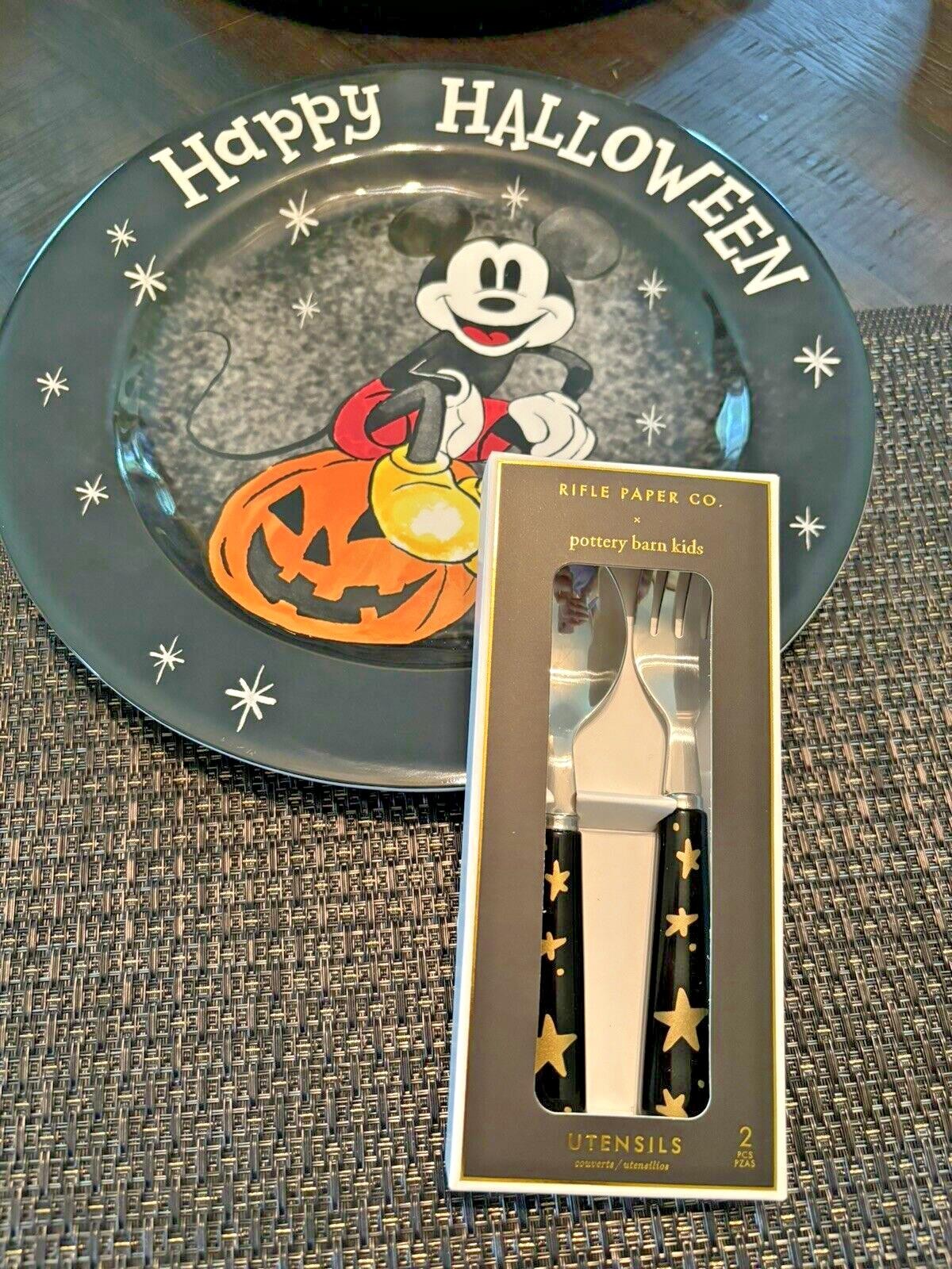 Disney Pottery Barn holiday Mickey Halloween Peanuts Dinner Party  Plate SET 8 !