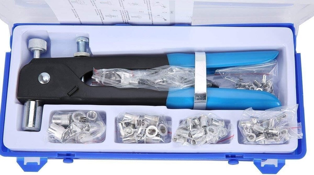 86Pc M3-M8 Threaded Nut Rivet Gun Insert Tool Riveter Rivnut Setter Riveting Kit