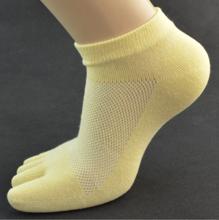 5-6 Pack 100% Cotton Women Low Cut Ankle Five Finger Toe Socks Sport Breathe 5-9