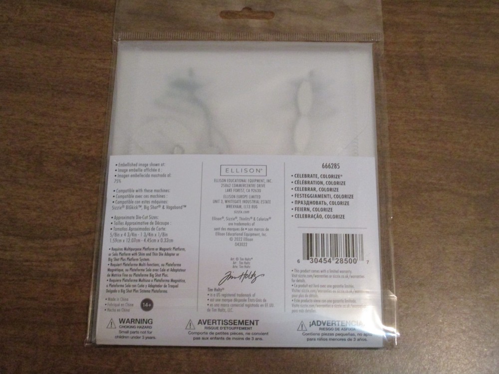 SIZZIX TIM HOLTZ THINLITS CELEBRATE COLORIZE DIE SET