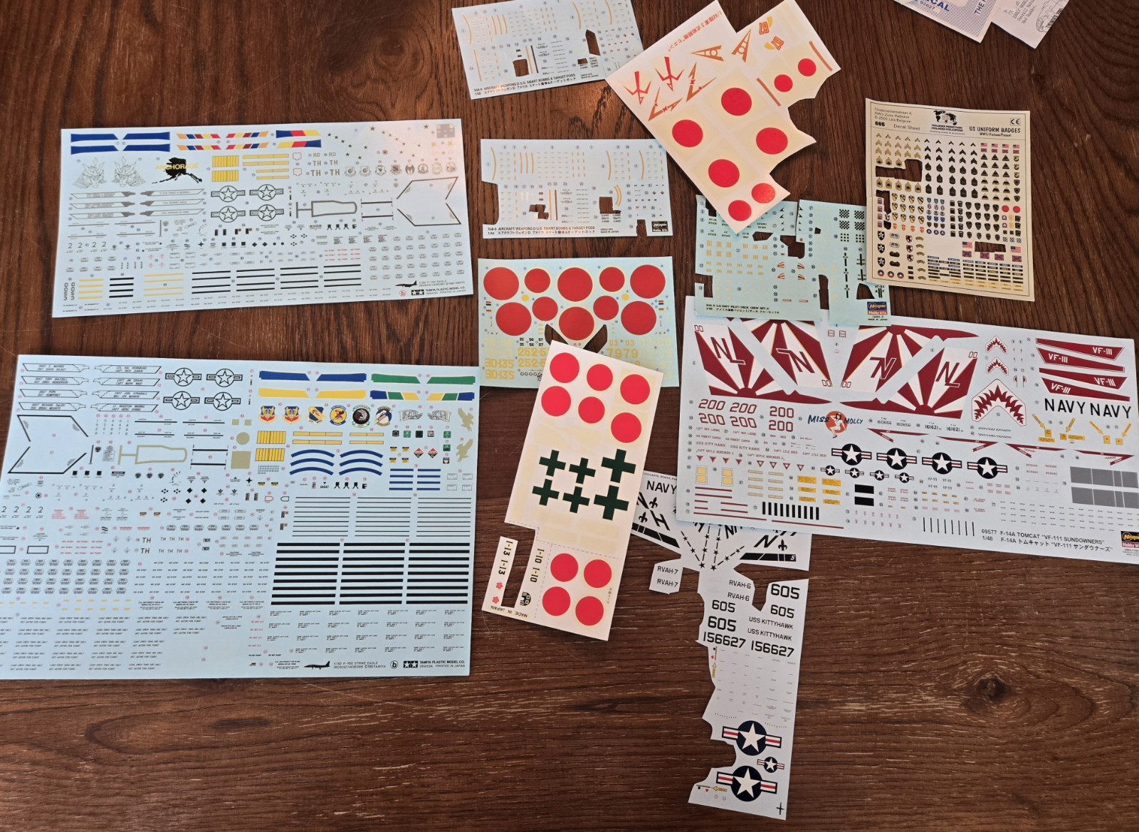 Model Airplane Decal Sheets Lot Hasegawa Tamiya ZOTZ Microscale Etc