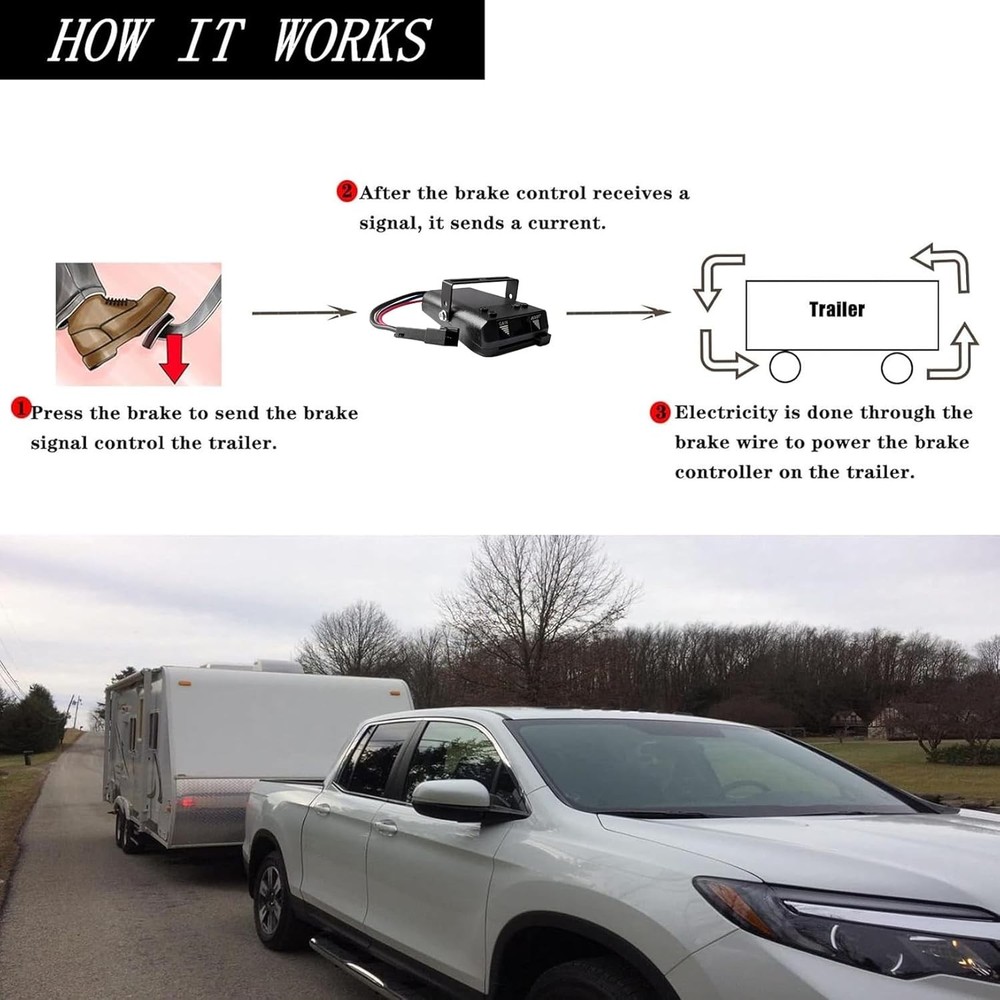 Compact Electric Brake Control with Adjustable Power for Safe Towing Experience
