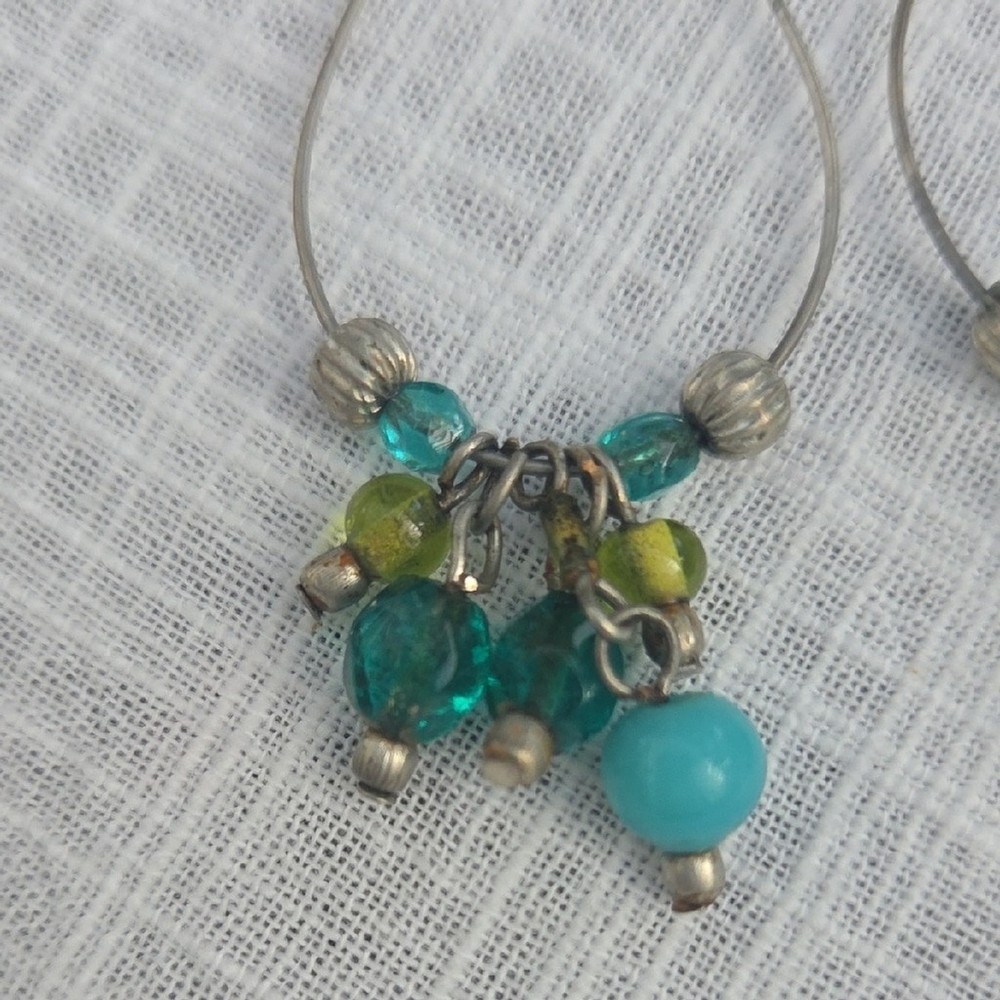 Elegant Silver and Green Dangle Earrings