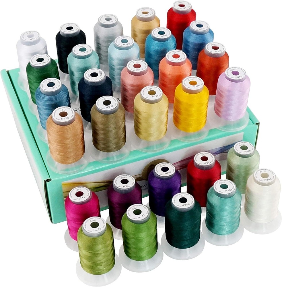 New brothread 30 Colors Polyester Embroidery Machine Thread Kit 500M (550Y) Each