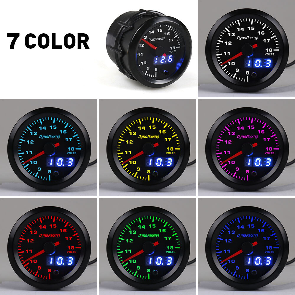 52mm Universal Motorcycle Tachometer Digital LED Voltmeter